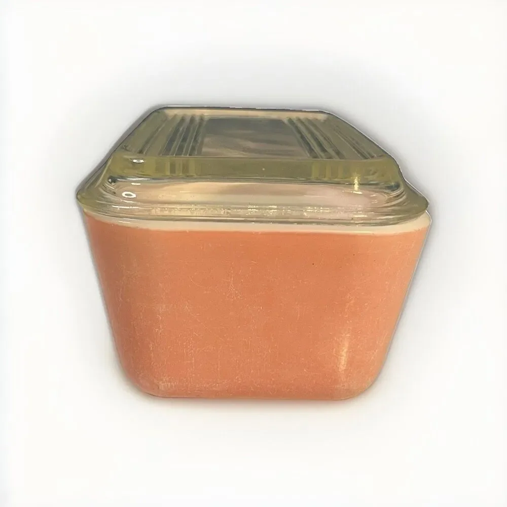 Vtg PYREX 0502 Flamingo Pink Refrigerator Dish 1.5 Liter + 502-C Lid *Heavy Wear